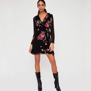 mini long sleeve holiday dress Black Lace Long Sleeve Tulle Party Mini Dresses – misshow.com